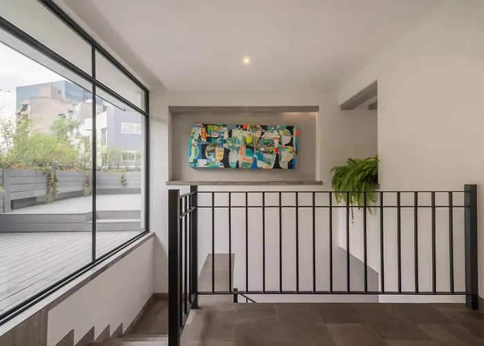 Private Balcony Rooftop Lounge Free Parking Apartment Mexico City